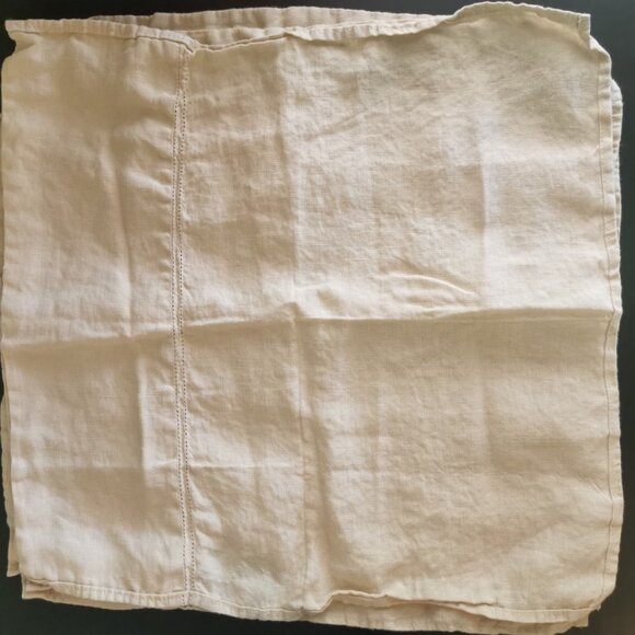 Set of 5 Williams Sonoma Vintage Napkins Cream Square 20" Made In Hungary - Picture 1 of 4